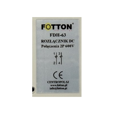 Rozłącznik FOTTON FDH-63 63A 2P 600V DC